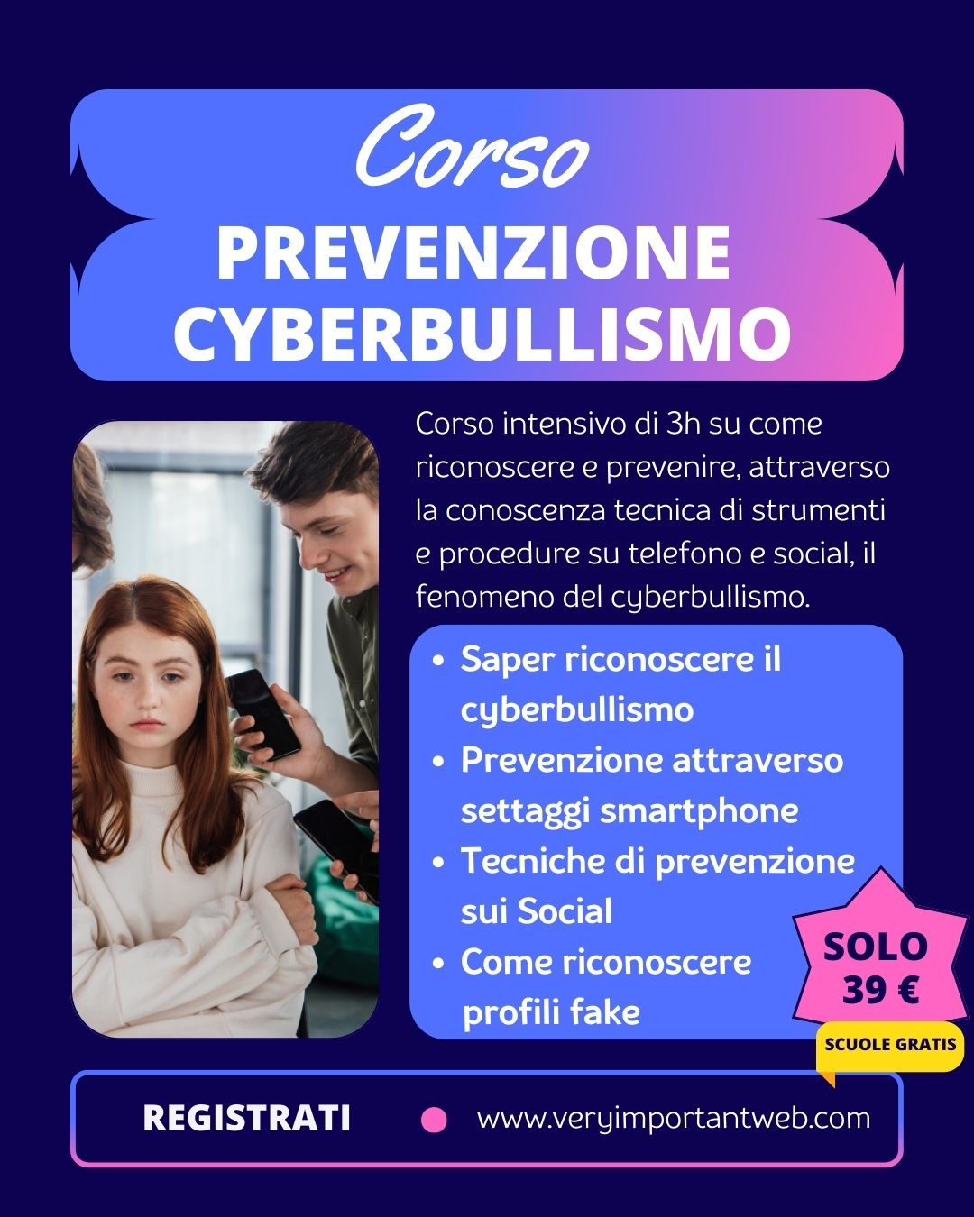 Corso sul cyberbullismo